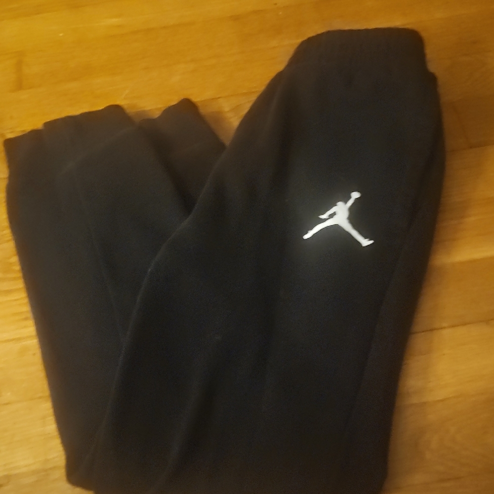 Jordan Kids Black Sweatpants with White Logo
